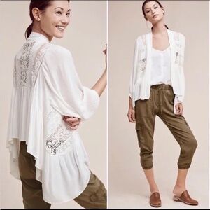 Anthropologie Elevenses Kenya Crochet Lace Cardigan Kimono SIZE M/L